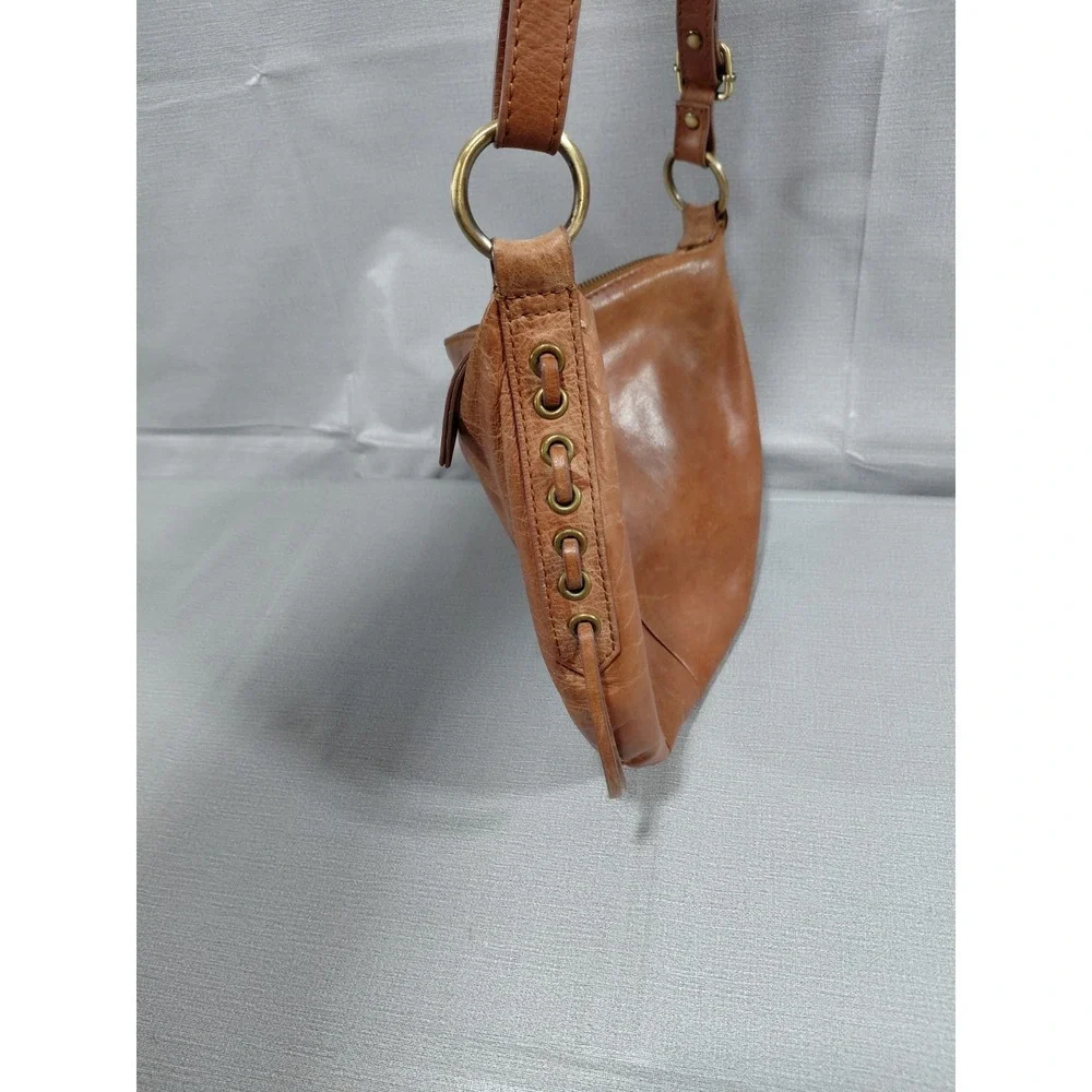Born Hobo Shoulder Bag Brown Adjustable Strap Lace Up Sides